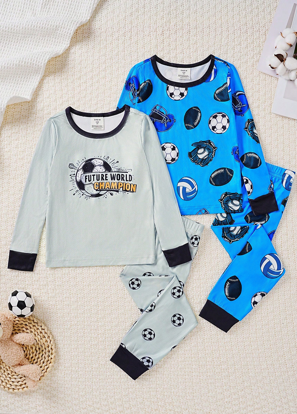 Комбинированная всесезон пижама (2 лонгслива, 2 брюк) лонгслив + брюки SHEIN