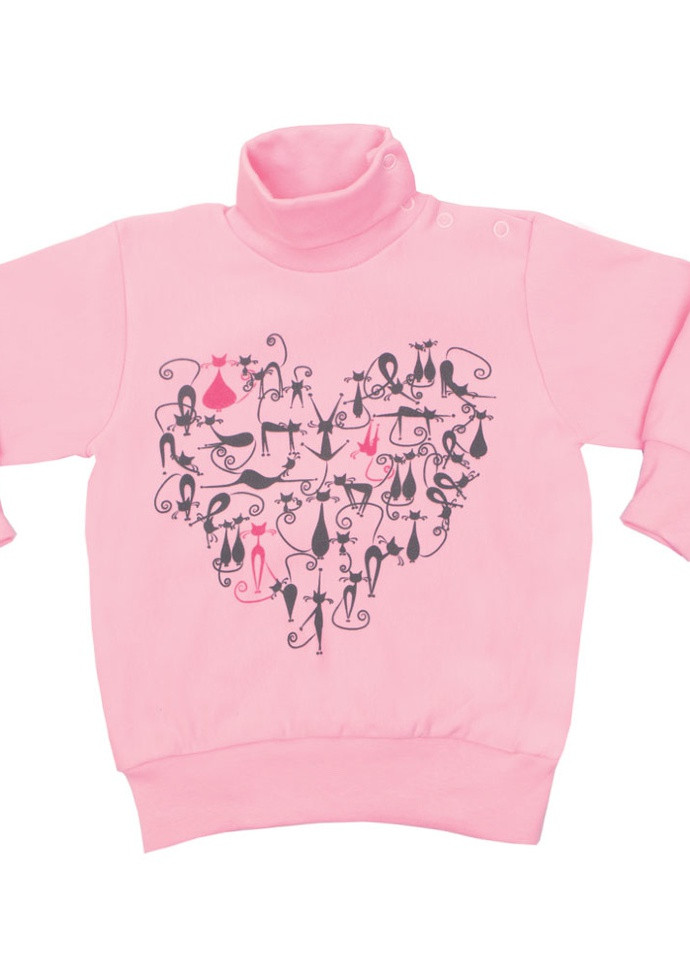 Розовый демисезонный детский свитер для девочки sv-06-18 *кошечки* Габби