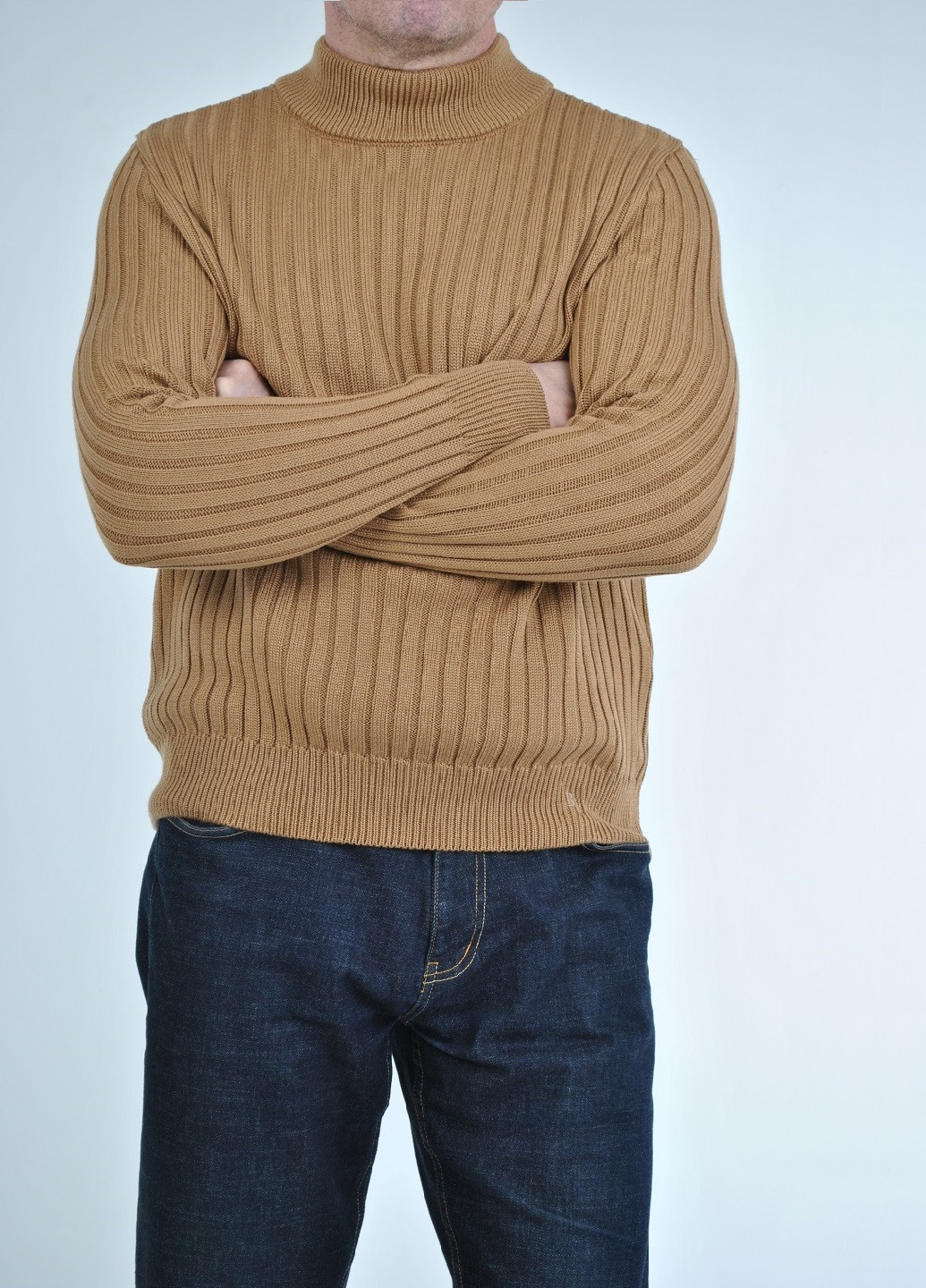 Бежевий демісезонний светр зі стійкою Berta Lucci