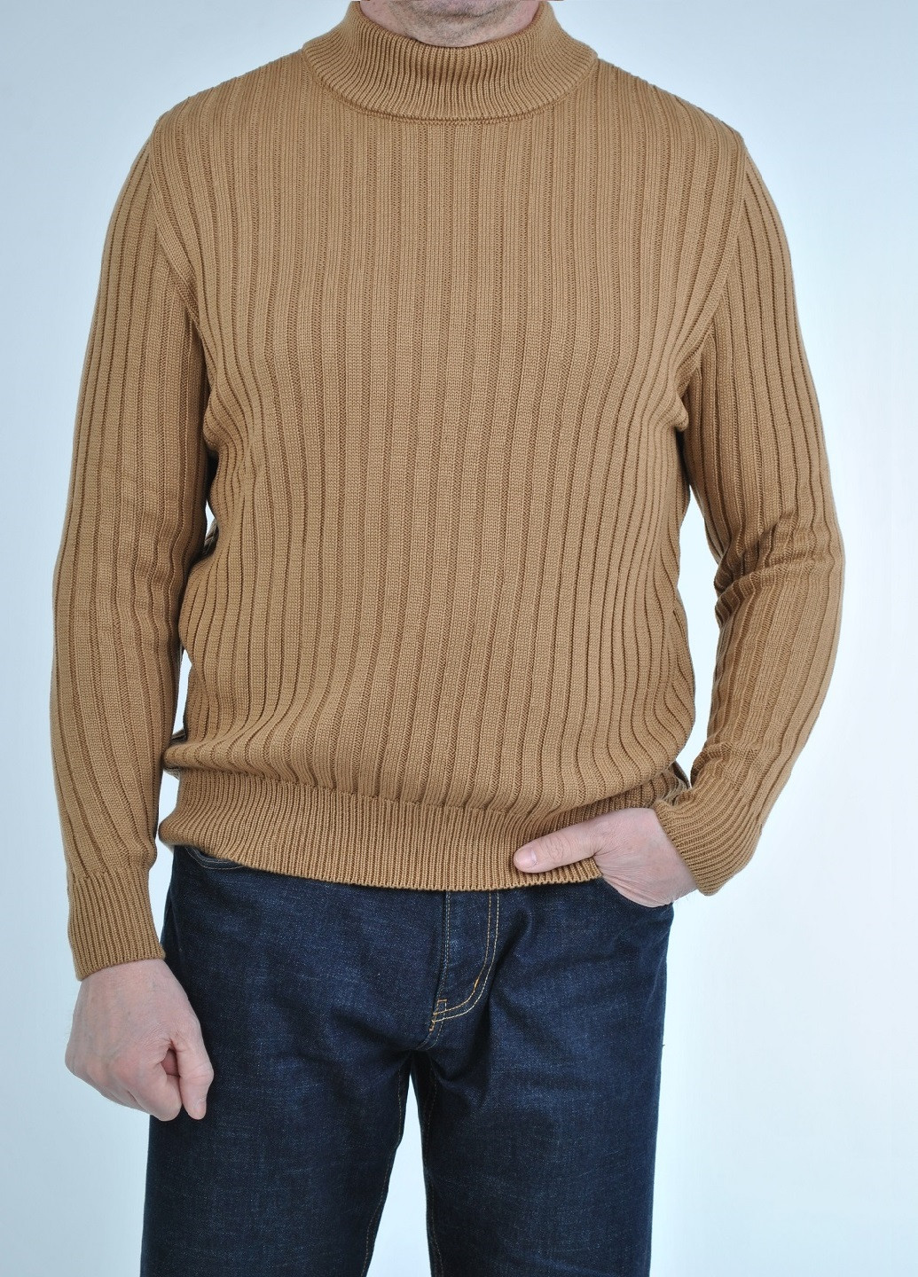 Бежевий демісезонний светр зі стійкою Berta Lucci