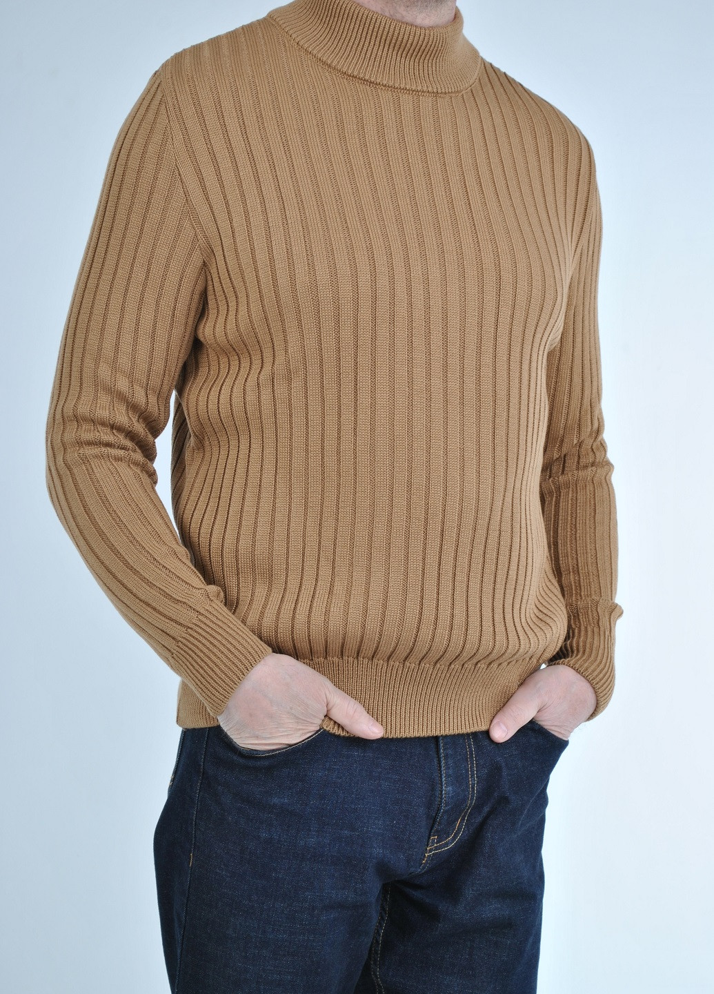 Бежевий демісезонний светр зі стійкою Berta Lucci