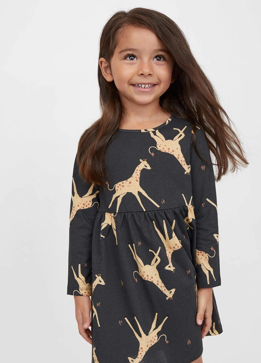 Чорна сукня демісезон,чорний в бежеві візерунки, H&M Basic (254733229)