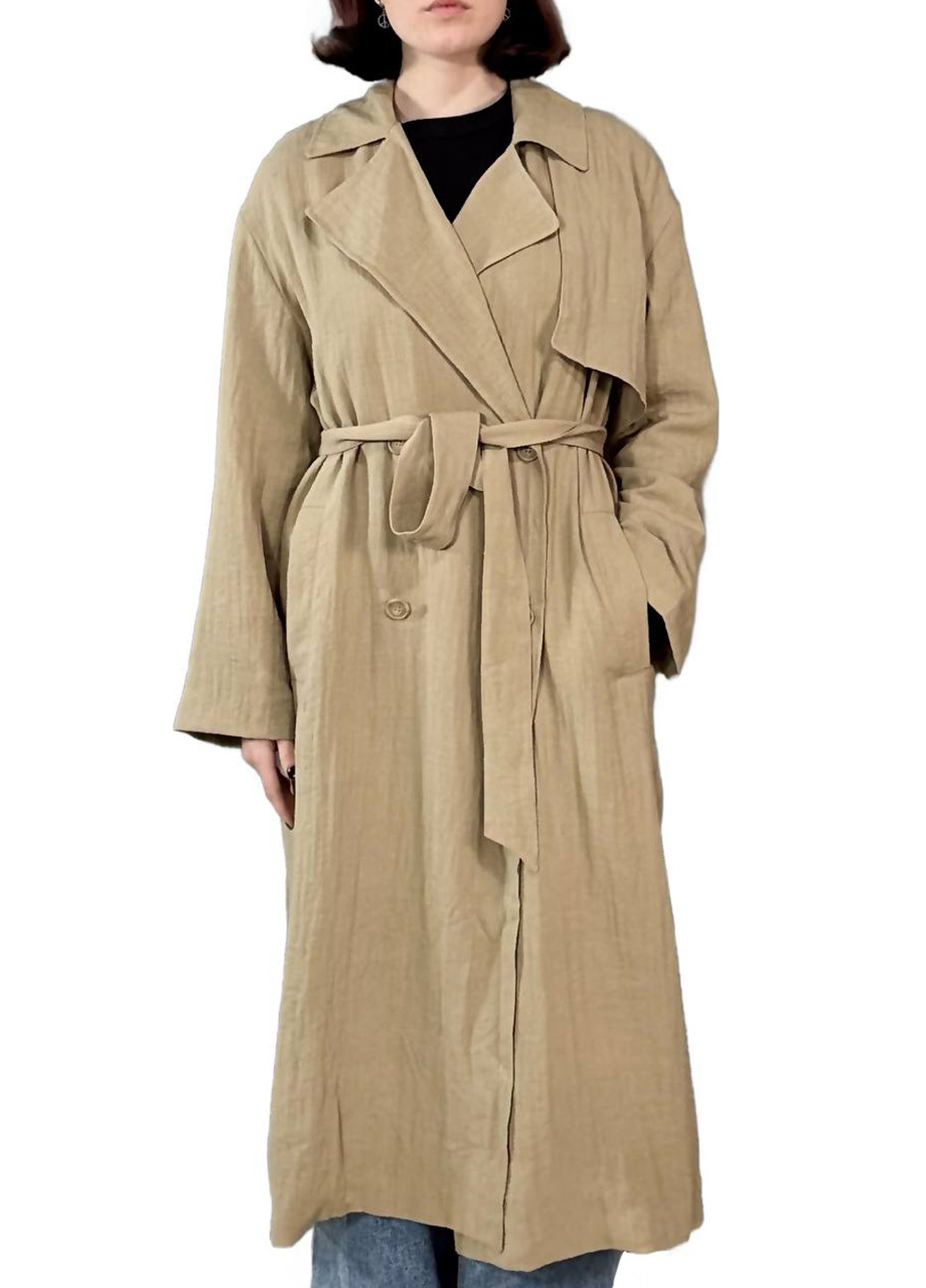 Плащ H&M тренчкот на пуговицах демисезон (326887746)