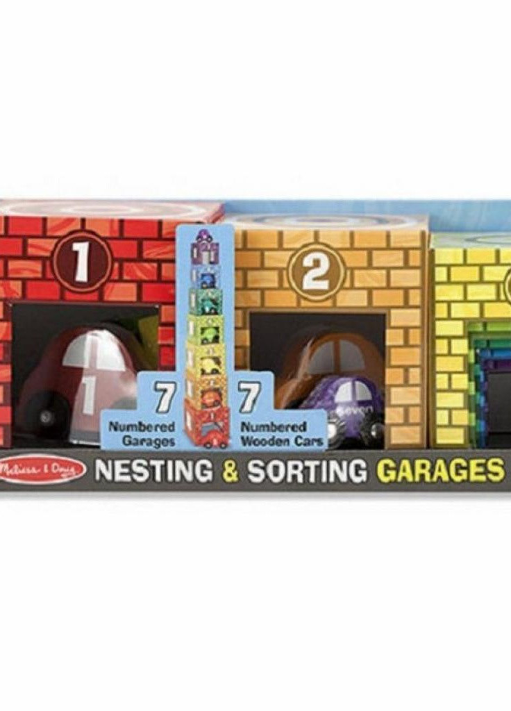 Розвиваюча іграшка Набір блоків-кубів Автомобілі та гаражі (MD12435) Melissa&Doug (254076935)