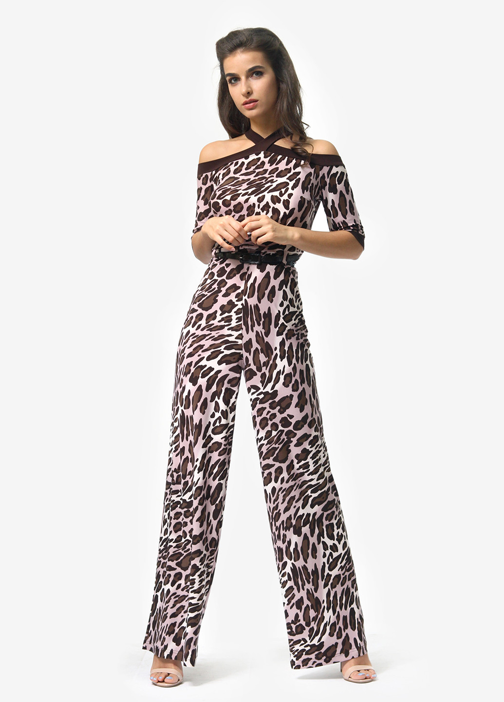 Комбенизон Agata Webers комбинезон-брюки леопардовый комбинированный кэжуал полиэстер