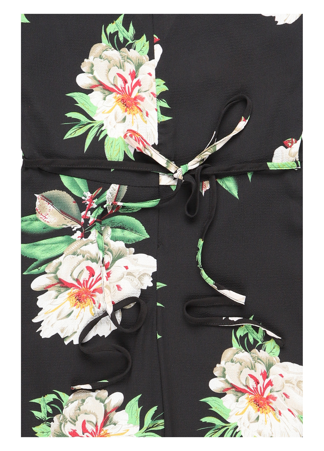 Черное кэжуал платье на запах Girls On Film с цветочным принтом