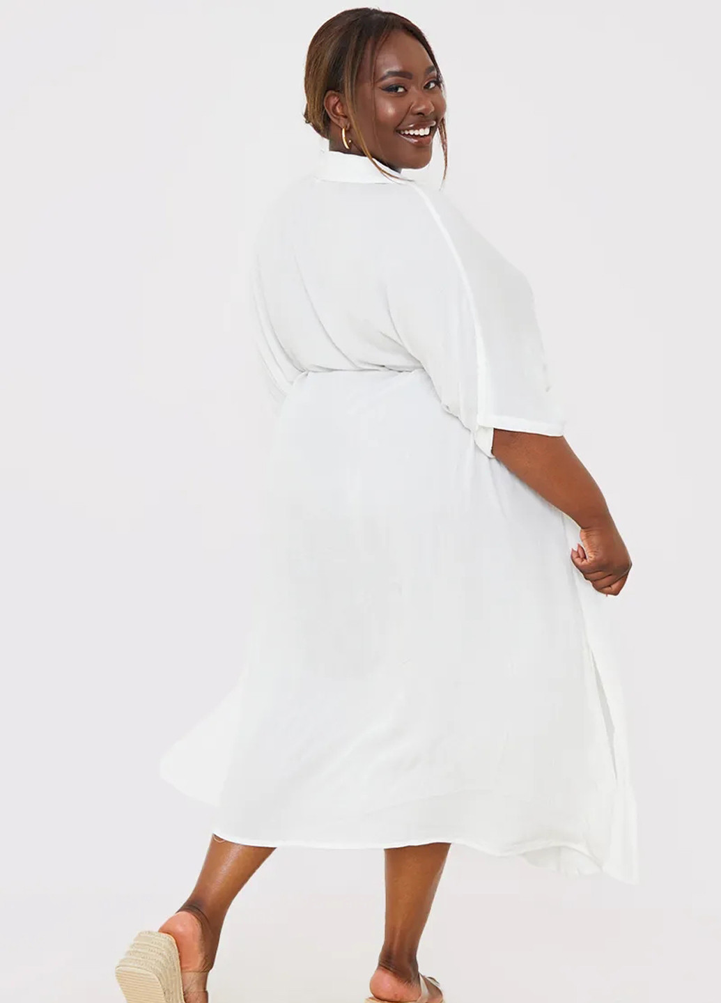 Белое кэжуал платье рубашка IN THE STYLE однотонное