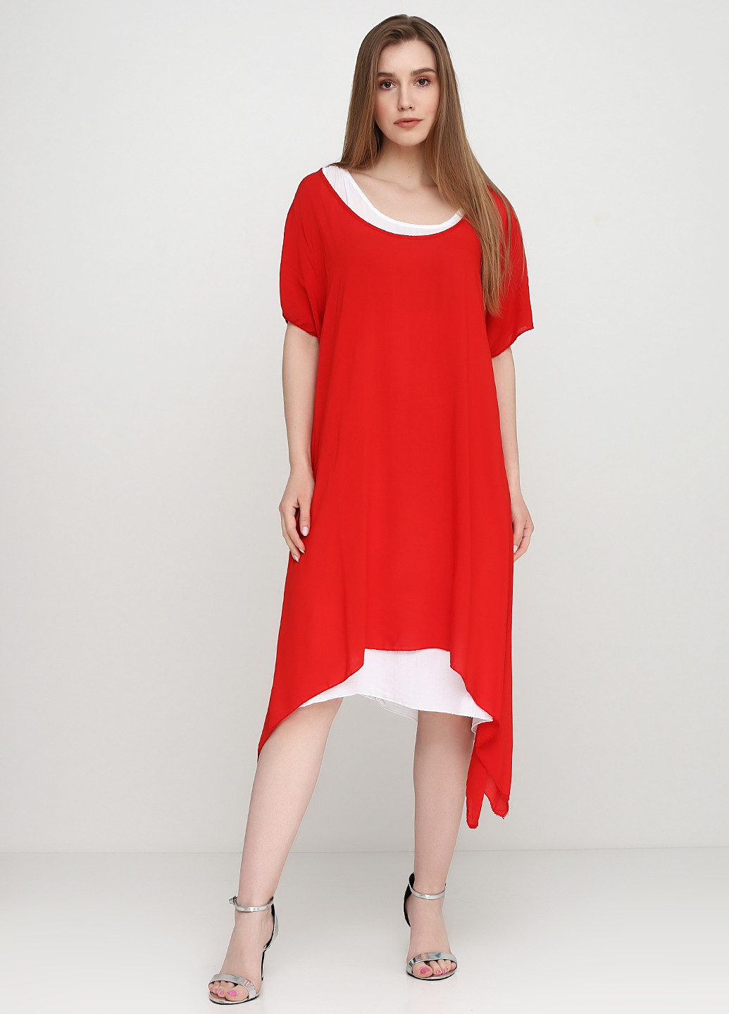 Червона кежуал платье Italy Moda однотонна