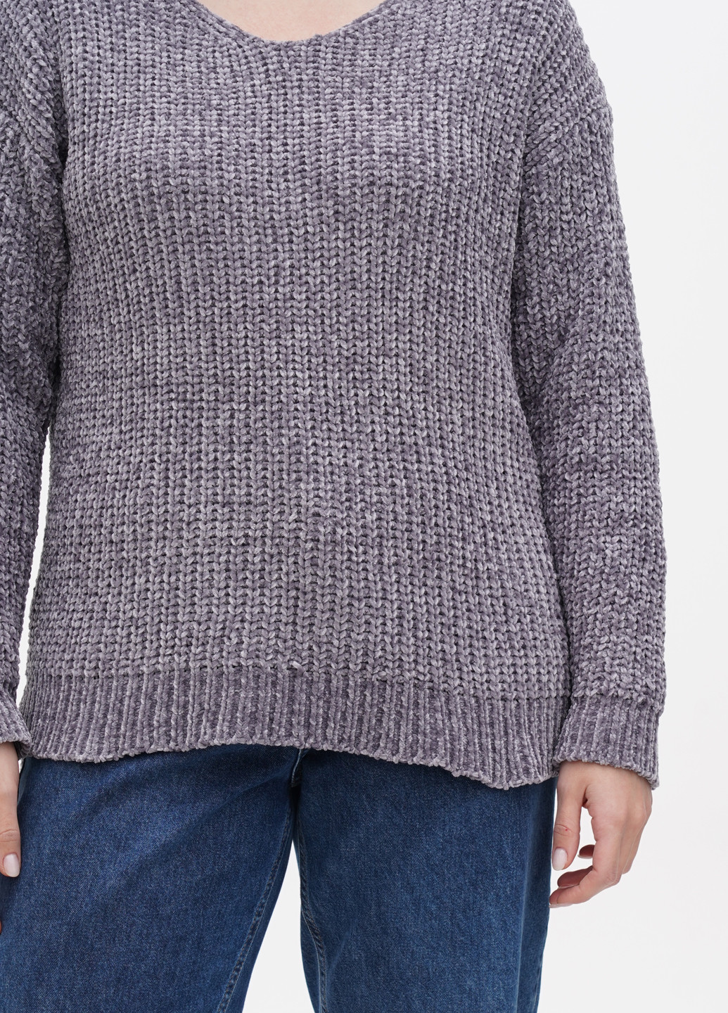 Серый демисезонный свитер пуловер Moda Italia