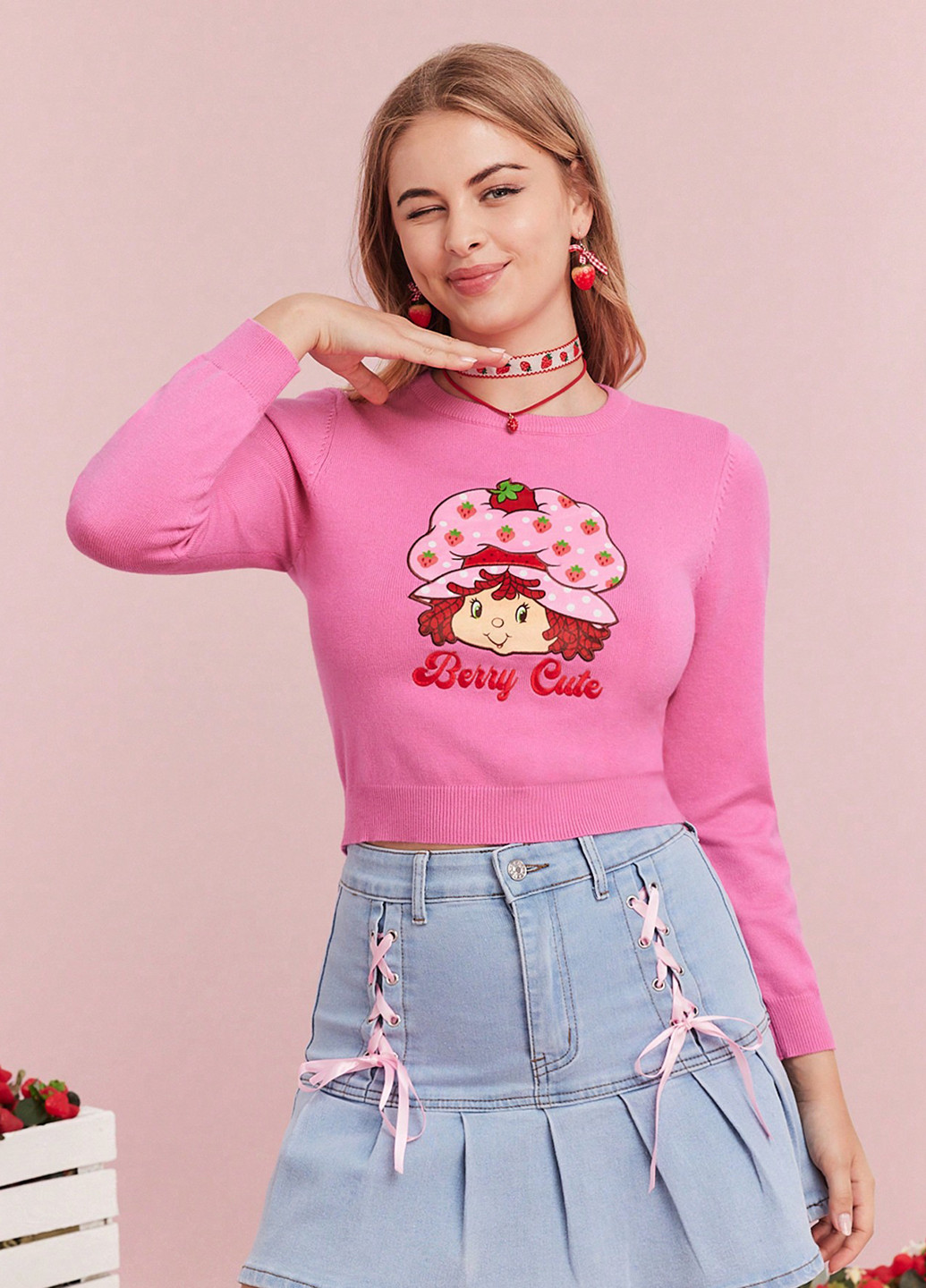 Світло-рожевий демісезонний джемпер джемпер SHEIN