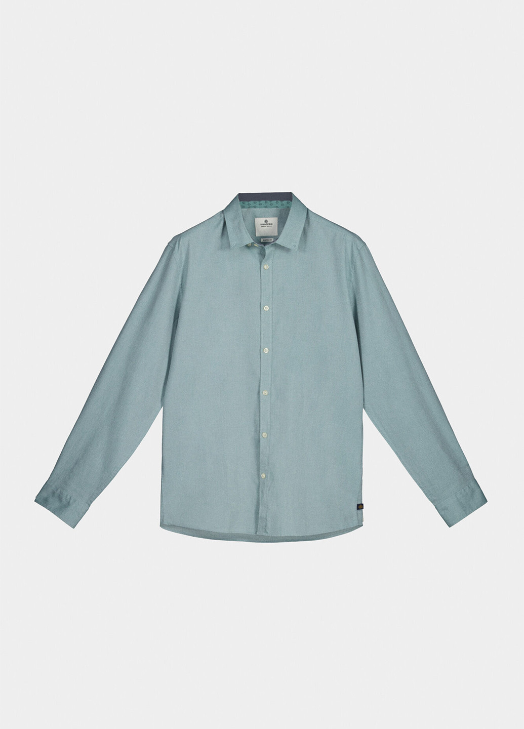 Голубой кэжуал рубашка однотонная Springfield