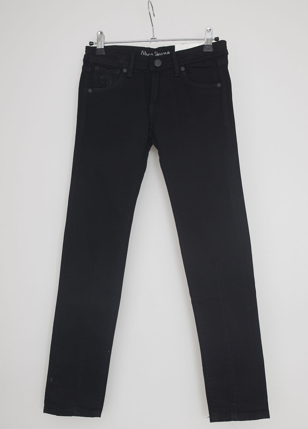 Черные демисезонные со средней талией джинсы Pepe Jeans