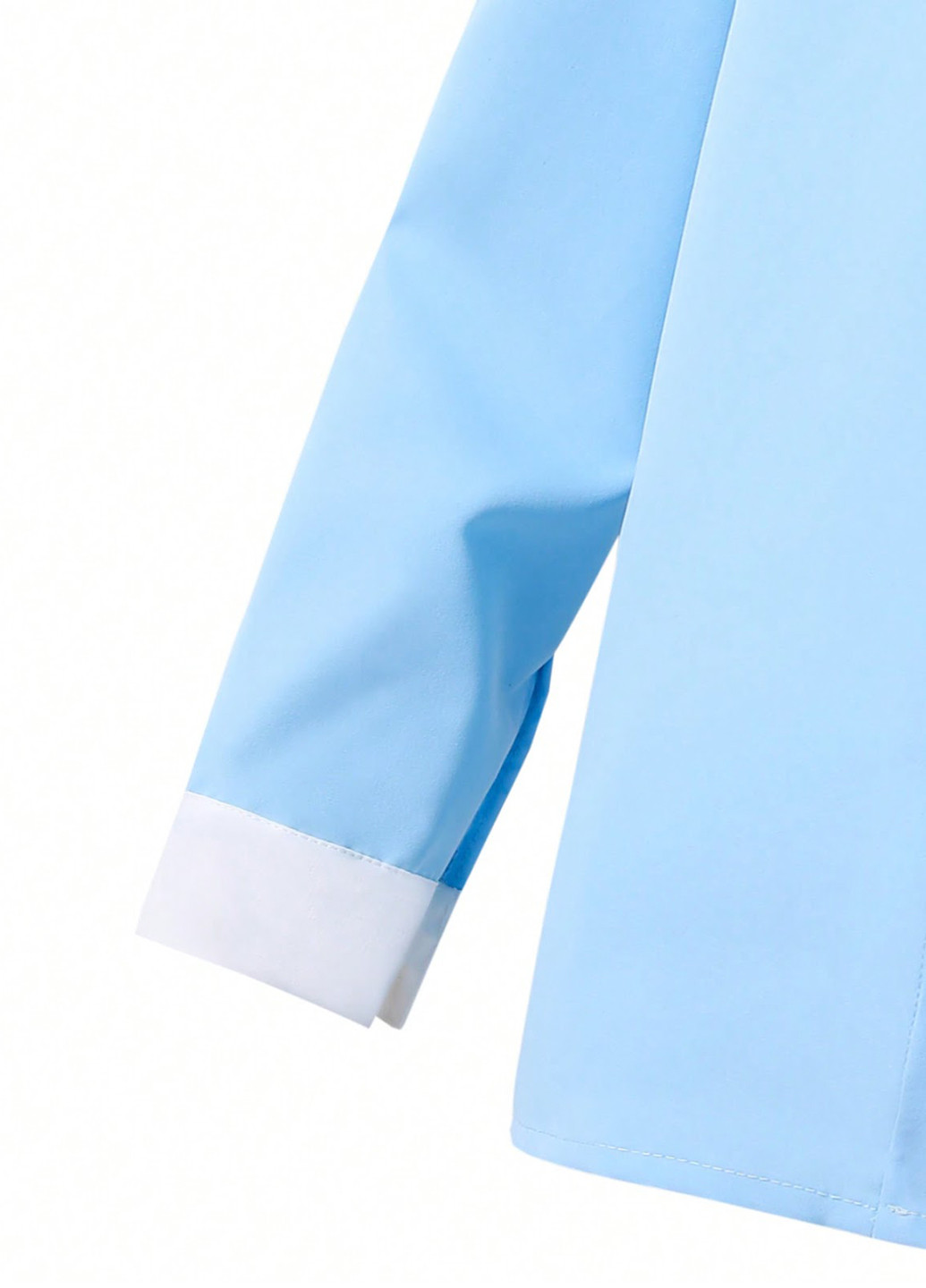 Голубой классическая рубашка колор блок SHEIN