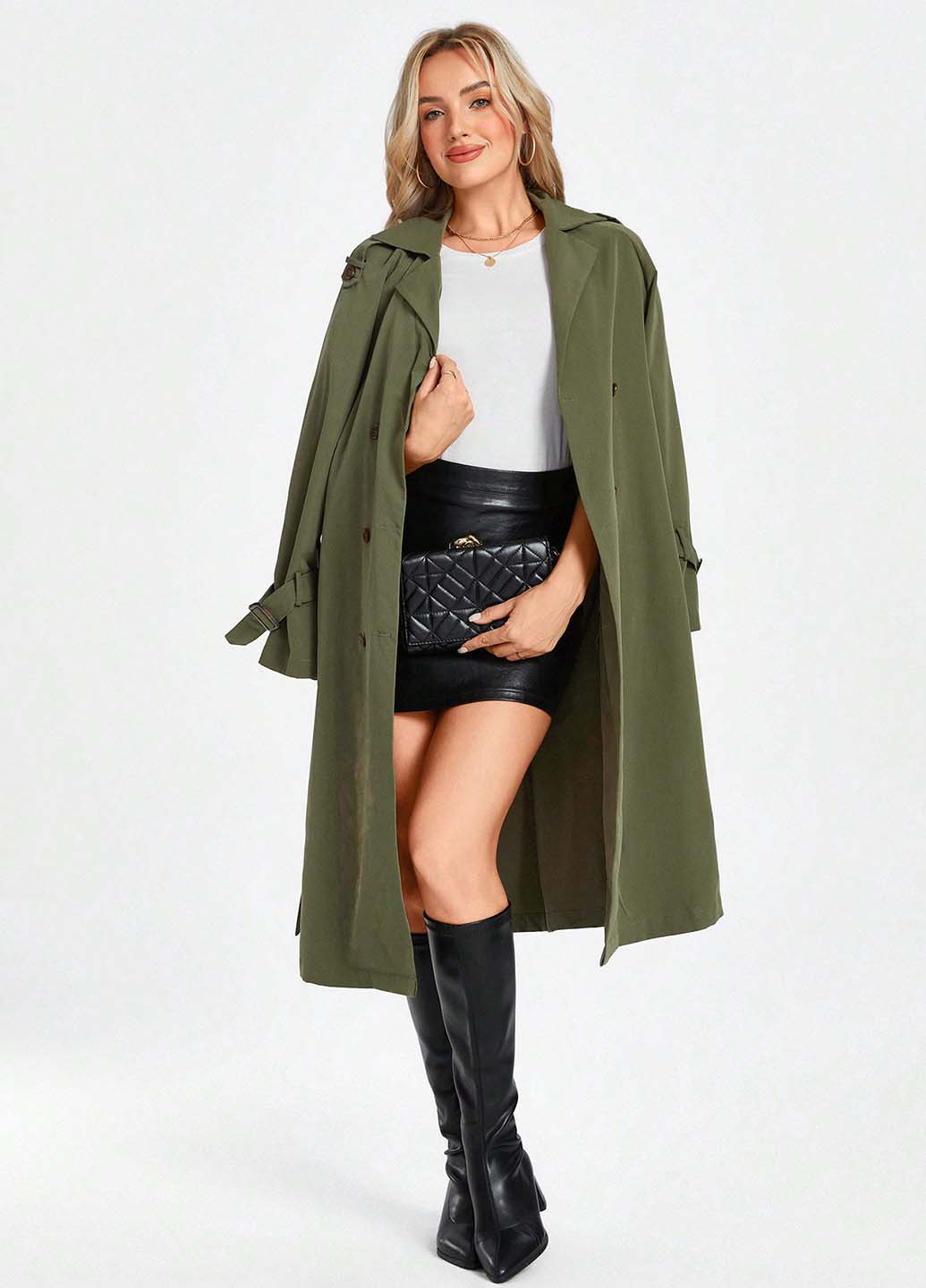Плащ SHEIN на пуговицах демисезон (357075209)