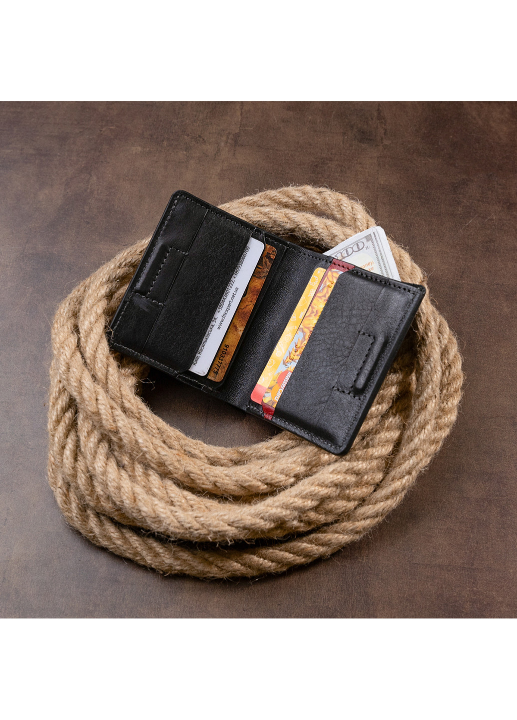 Кожаное портмоне 9х10х1 см Grande Pelle (253490972)