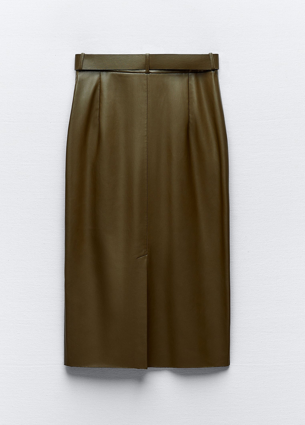 Оливковая (хаки) кэжуал однотонная юбка Zara карандаш