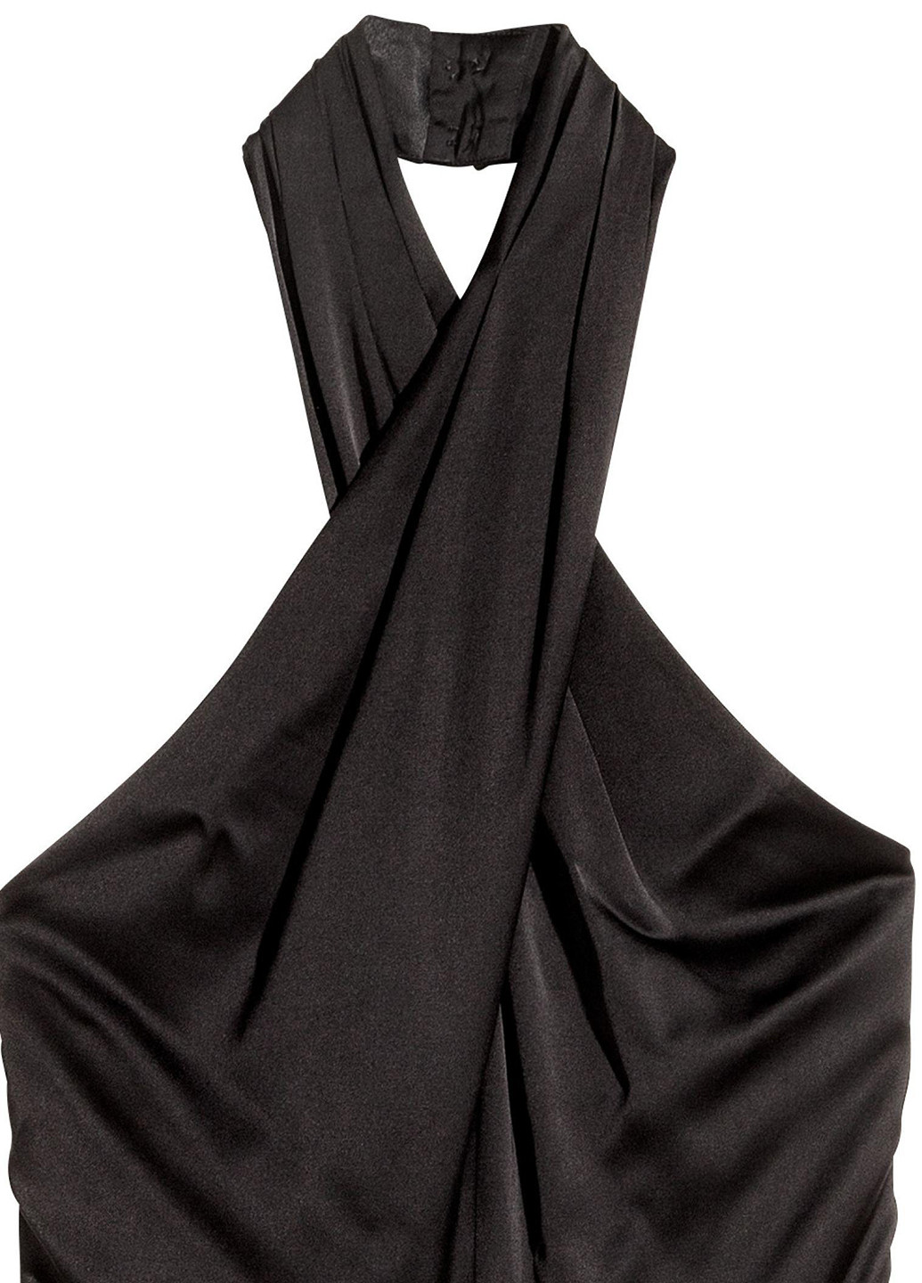 Комбинезон H&M комбинезон-брюки однотонный чёрный кэжуал вискоза, атлас
