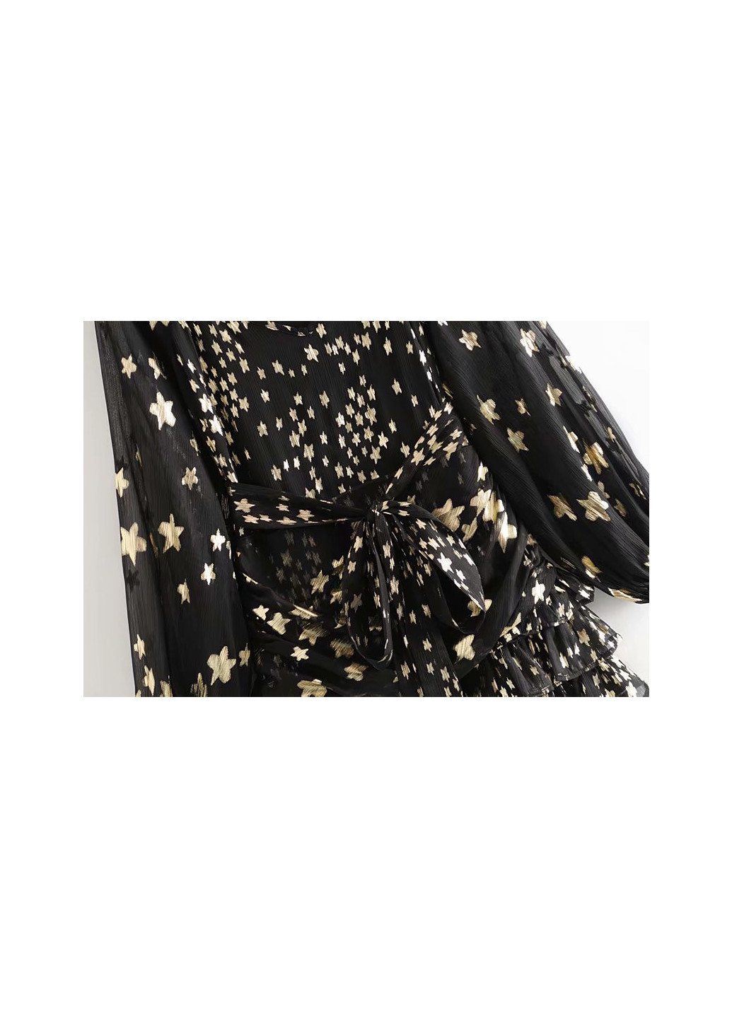 Черное вечернее платье женское сияние звезд Berni Fashion с рисунком