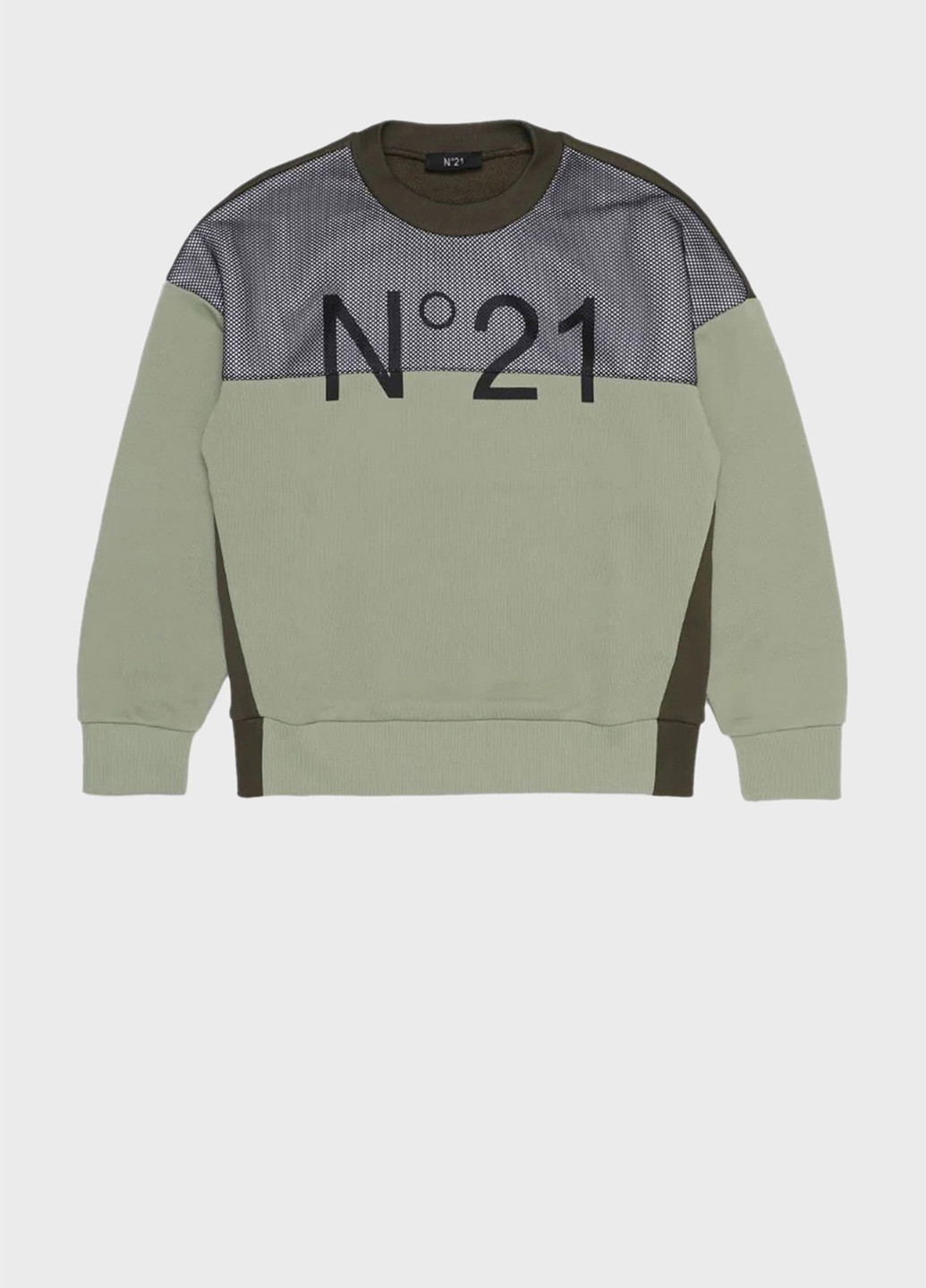 N°21 свитшот логотип зеленый кэжуал, спортивный нейлон