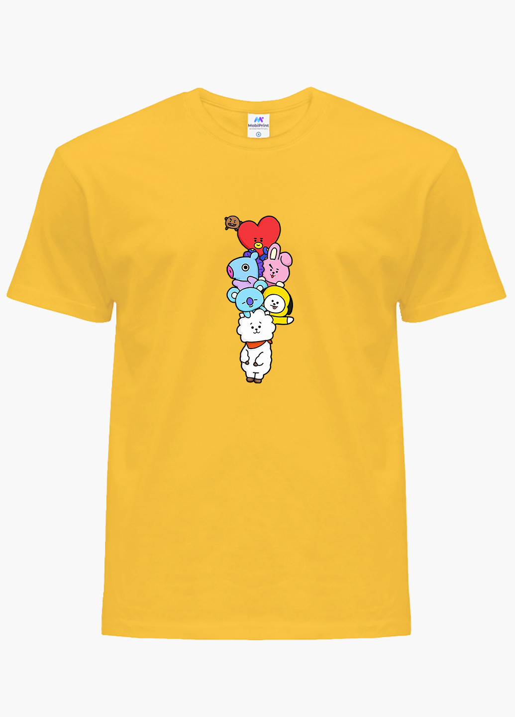 Жовта демісезонна футболка дитяча бтс (bts) (9224-1064) MobiPrint