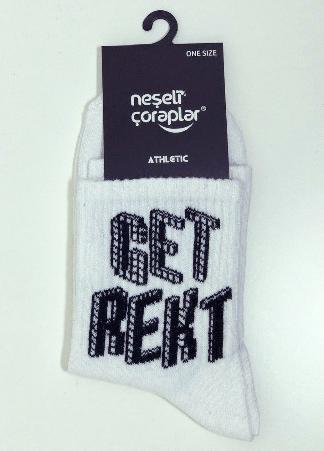 Білі шкарпетки neseli athletic get rekt LOMM малюнки (211942695)