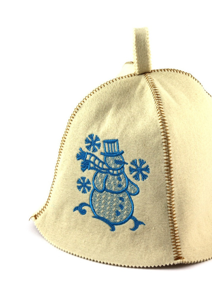 Банна шапка "Сніговичок", штучне хутро, білий (LA-350) Luxyart (252611487)