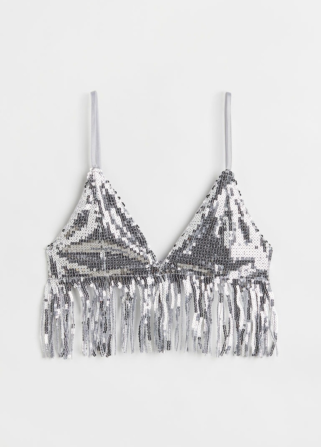 Срібний бралетт бюстгалтер H&M без кісточок поліестер