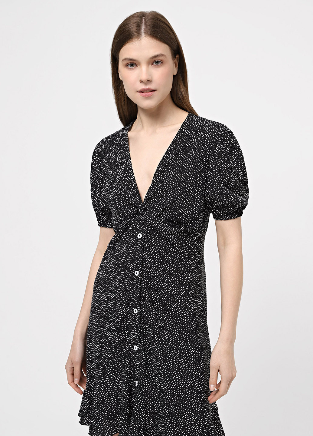 Чорна кежуал сукня Braska в горошок