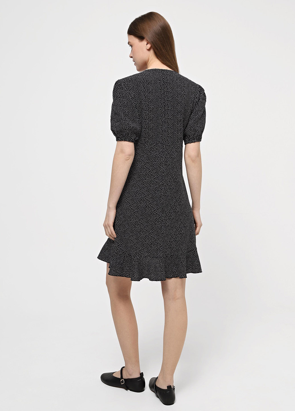 Чорна кежуал сукня Braska в горошок
