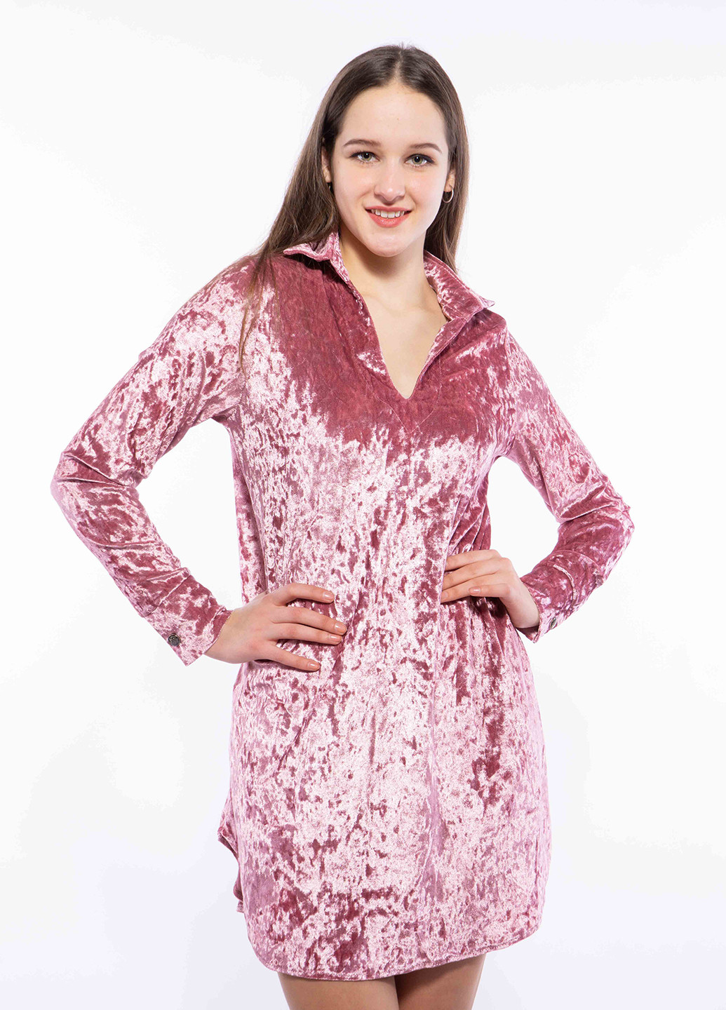 Розовое кэжуал платье Time of Style однотонное