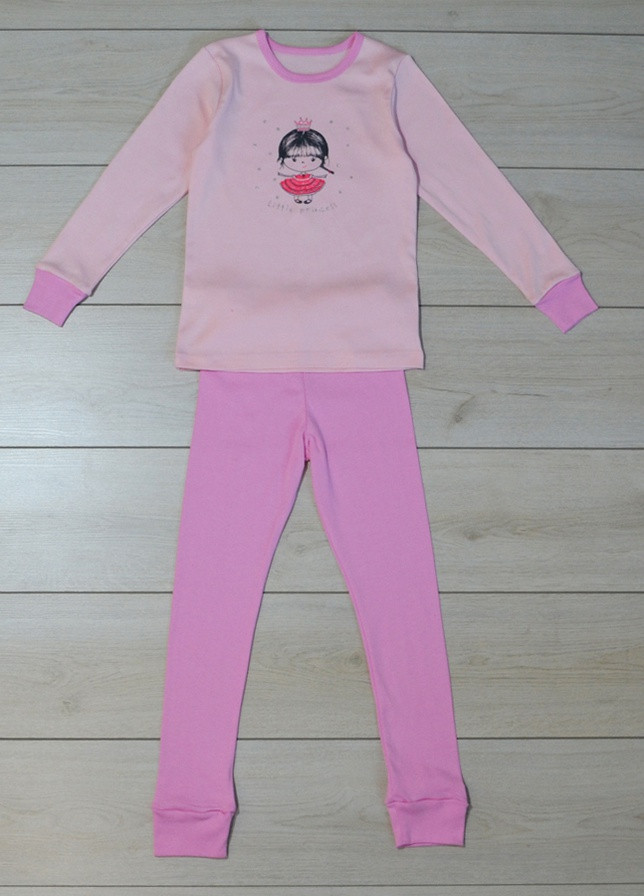 Персиковая всесезон пижама для девочки "мираж" реглан + брюки Витуся