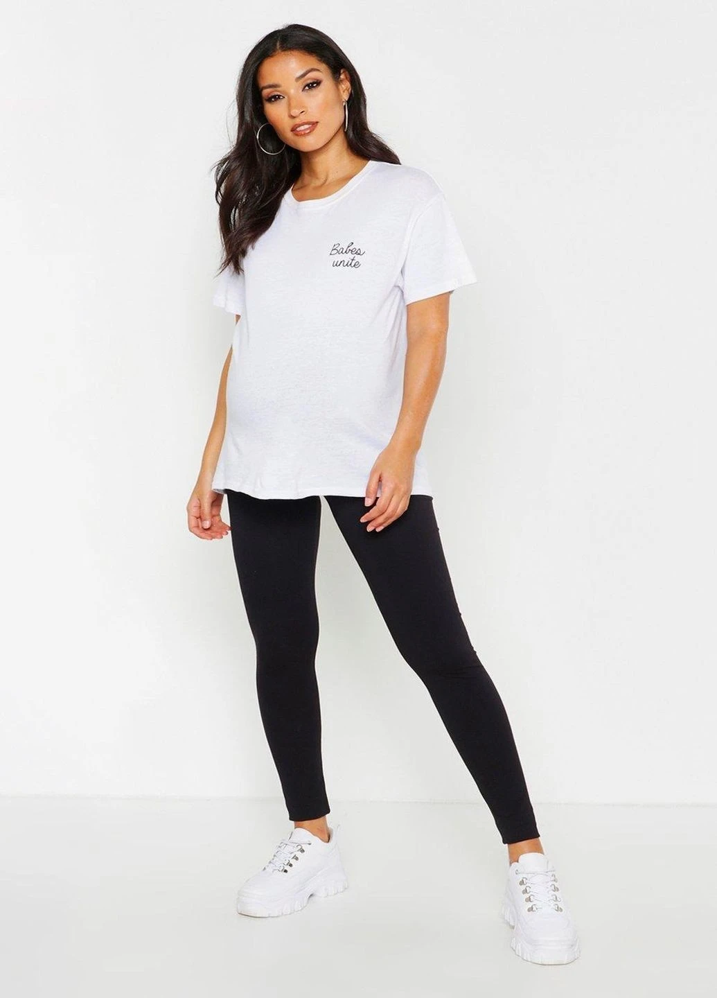 Черные демисезонные леггинсы для беременных Boohoo