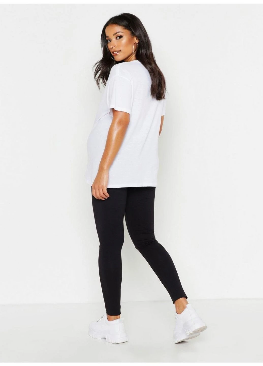 Черные демисезонные леггинсы для беременных Boohoo
