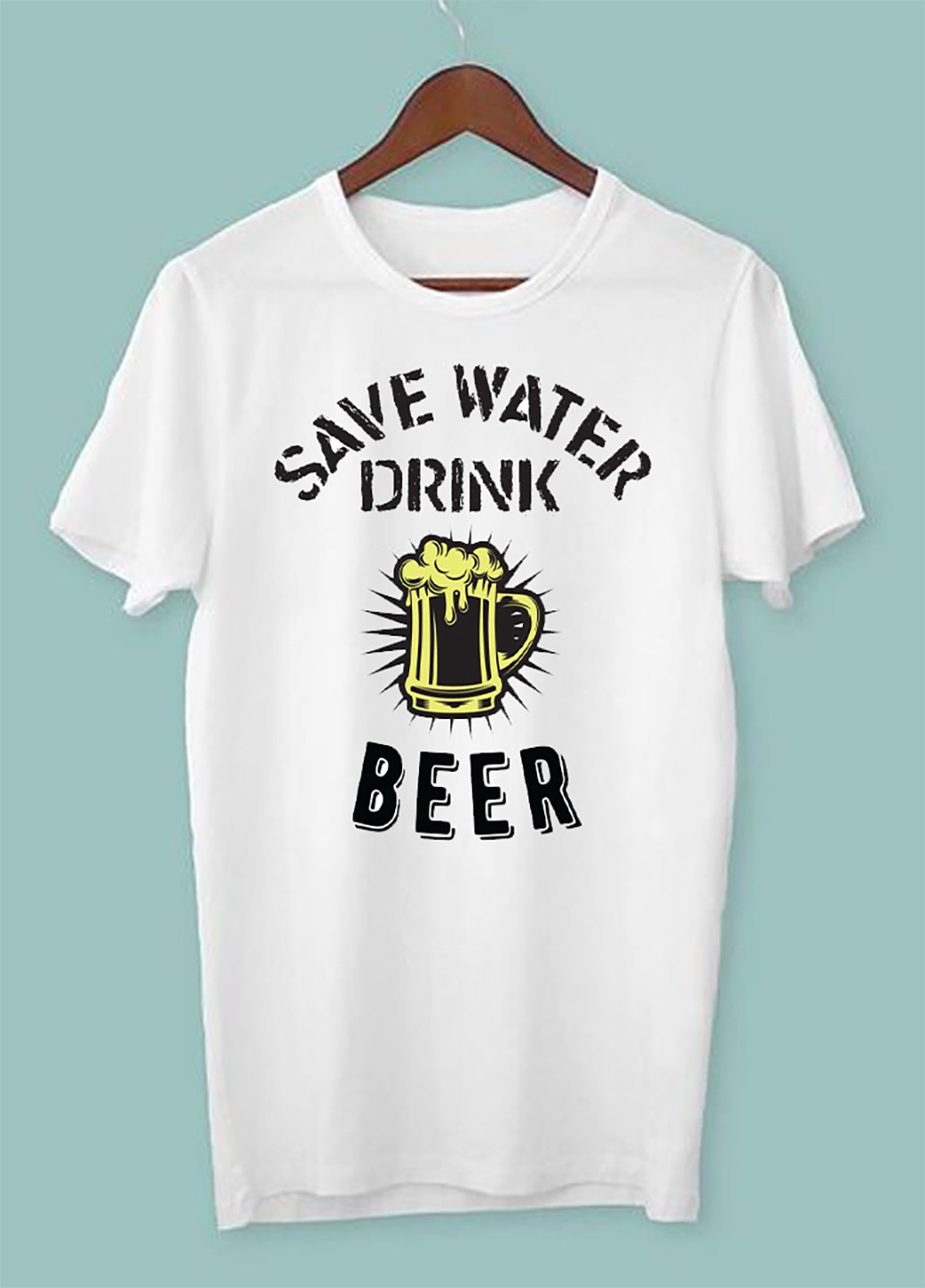 Белая футболка белая мужская drink beer Zuzu
