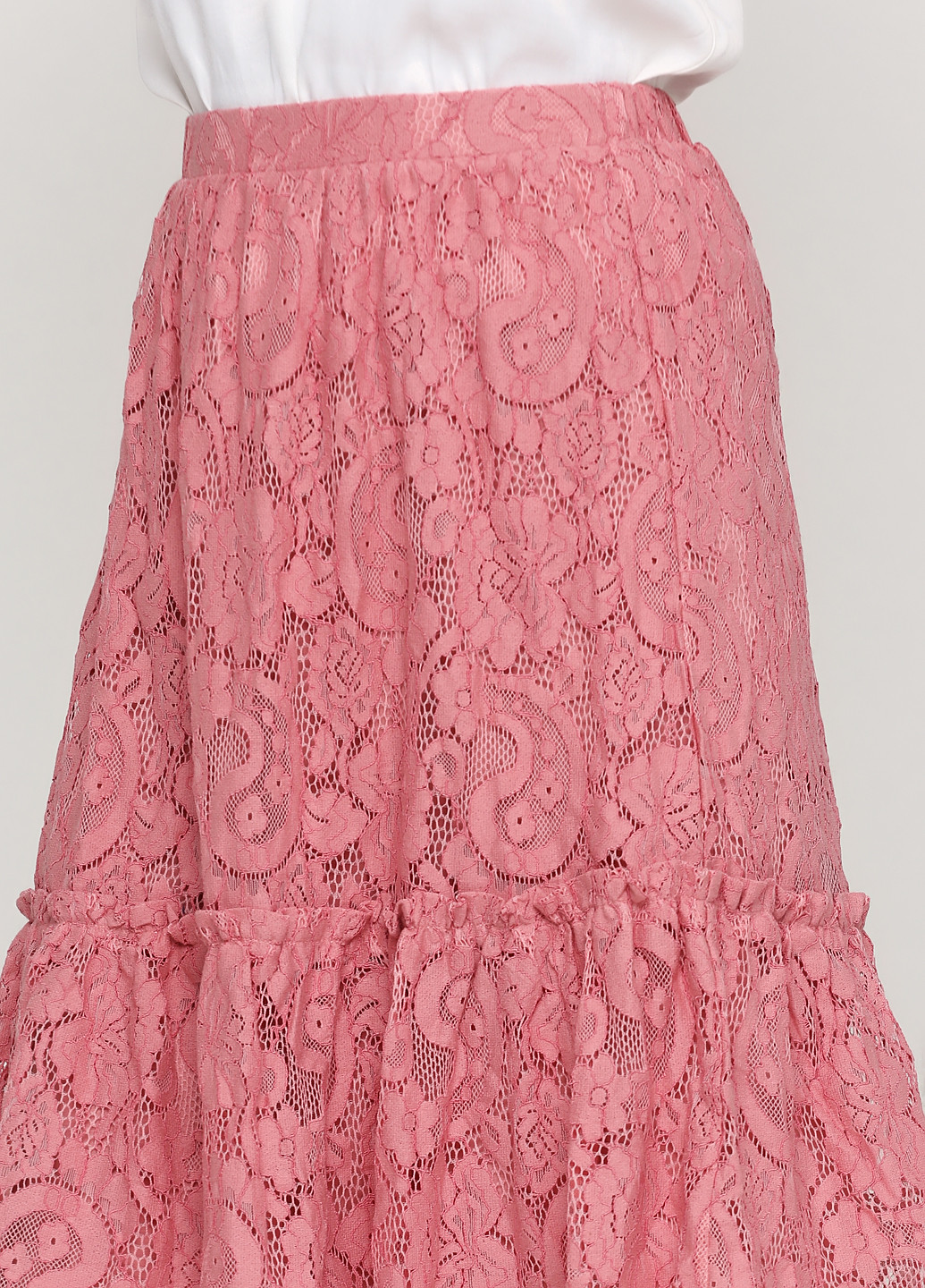 Розовая кэжуал цветочной расцветки юбка MSCH а-силуэта (трапеция)