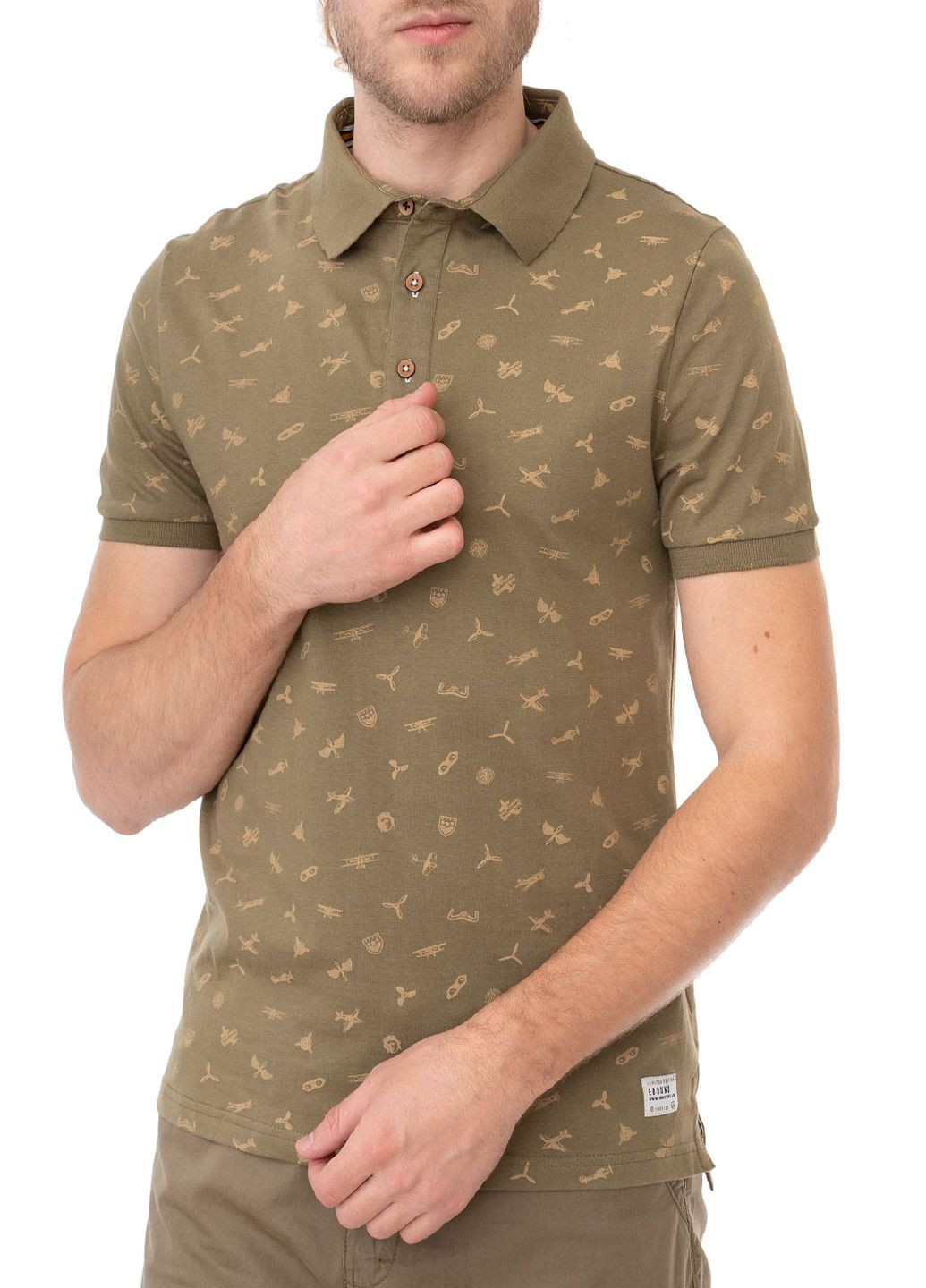 Оливковая футболка-поло для мужчин E-Bound