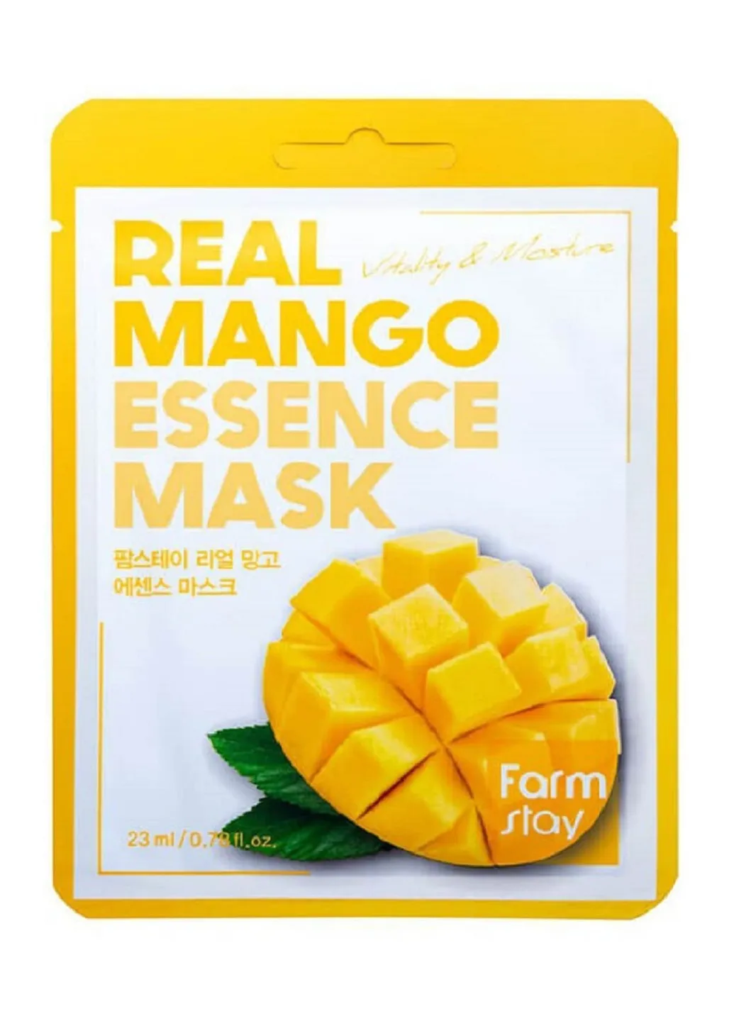 Зволожуюча тканинна маска для обличчя з екстрактом манго Real Mango Essence Mask, 23 мл FarmStay (219904401)
