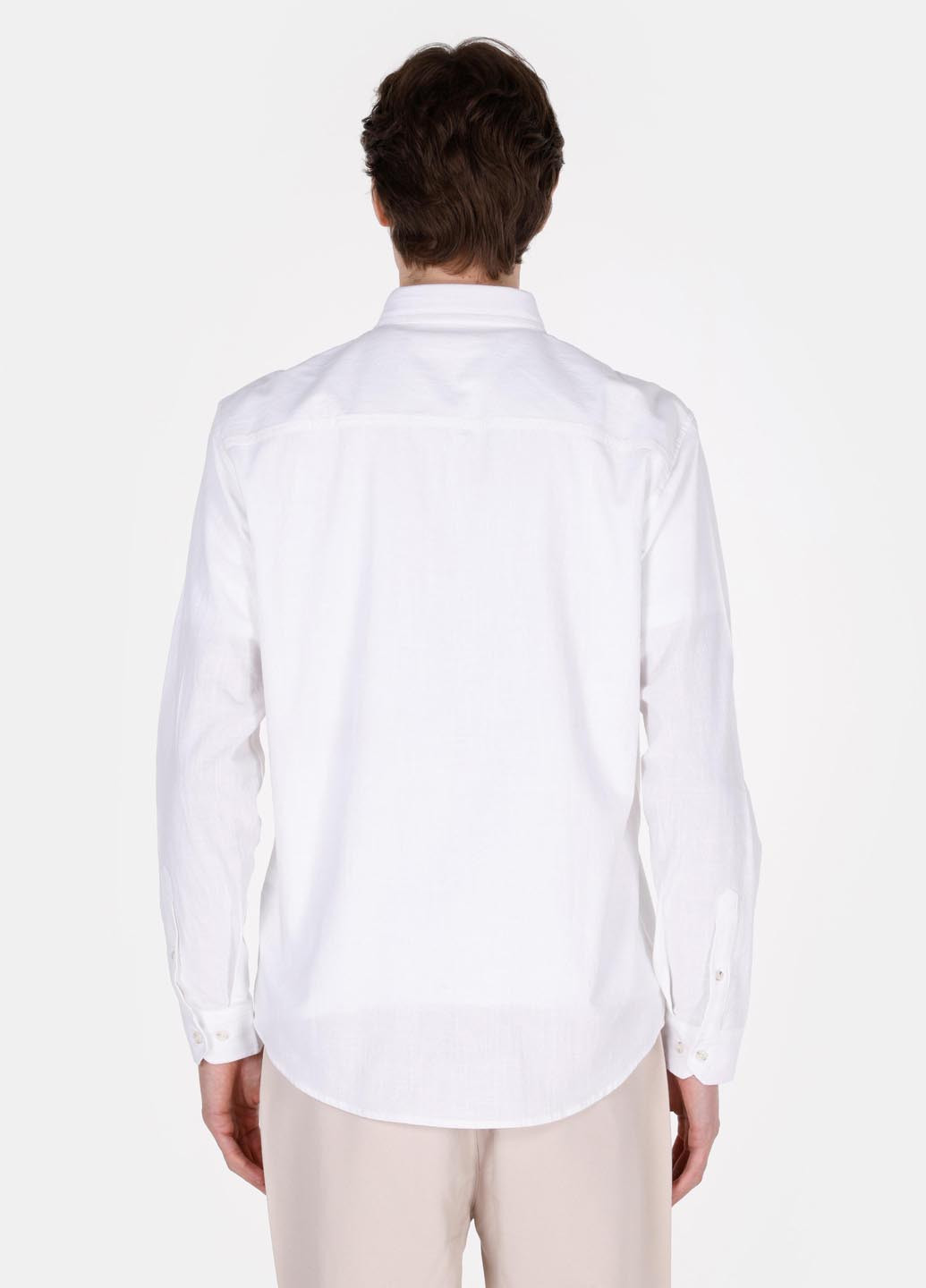 Белая кэжуал рубашка однотонная Colin's