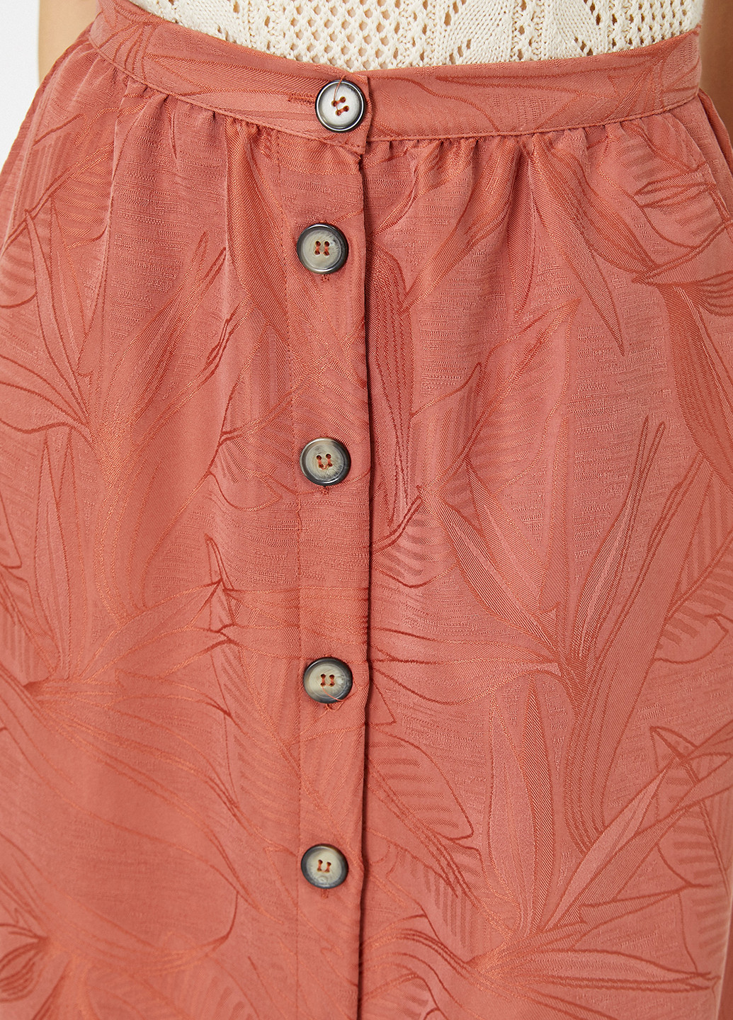 Розовая кэжуал с рисунком юбка KOTON а-силуэта (трапеция)