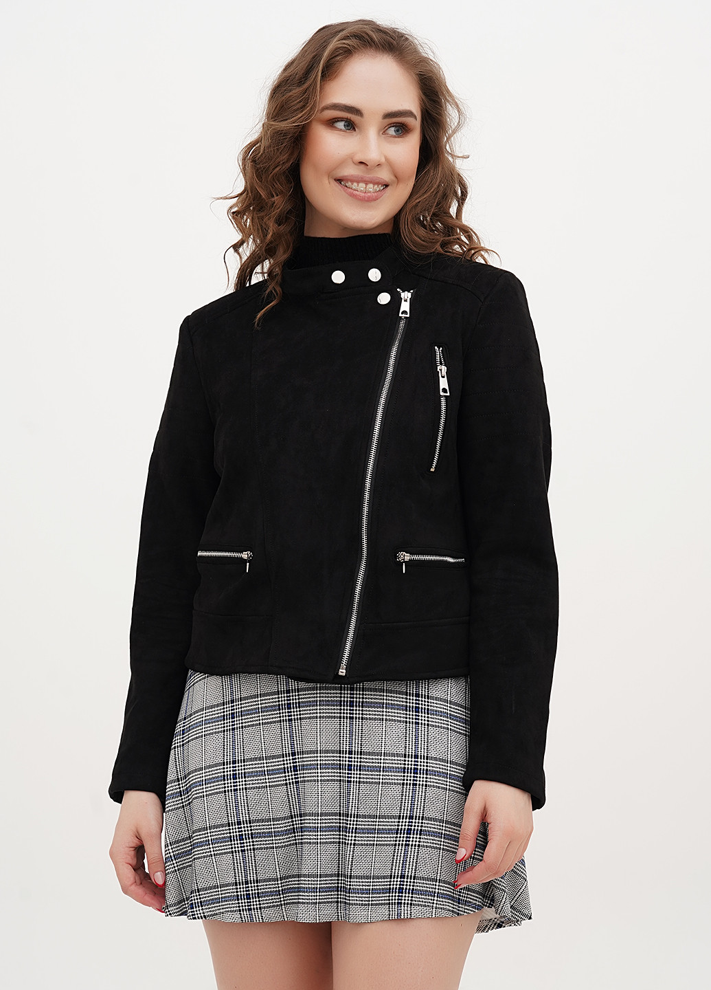 Черная демисезонная куртка косуха Warehouse