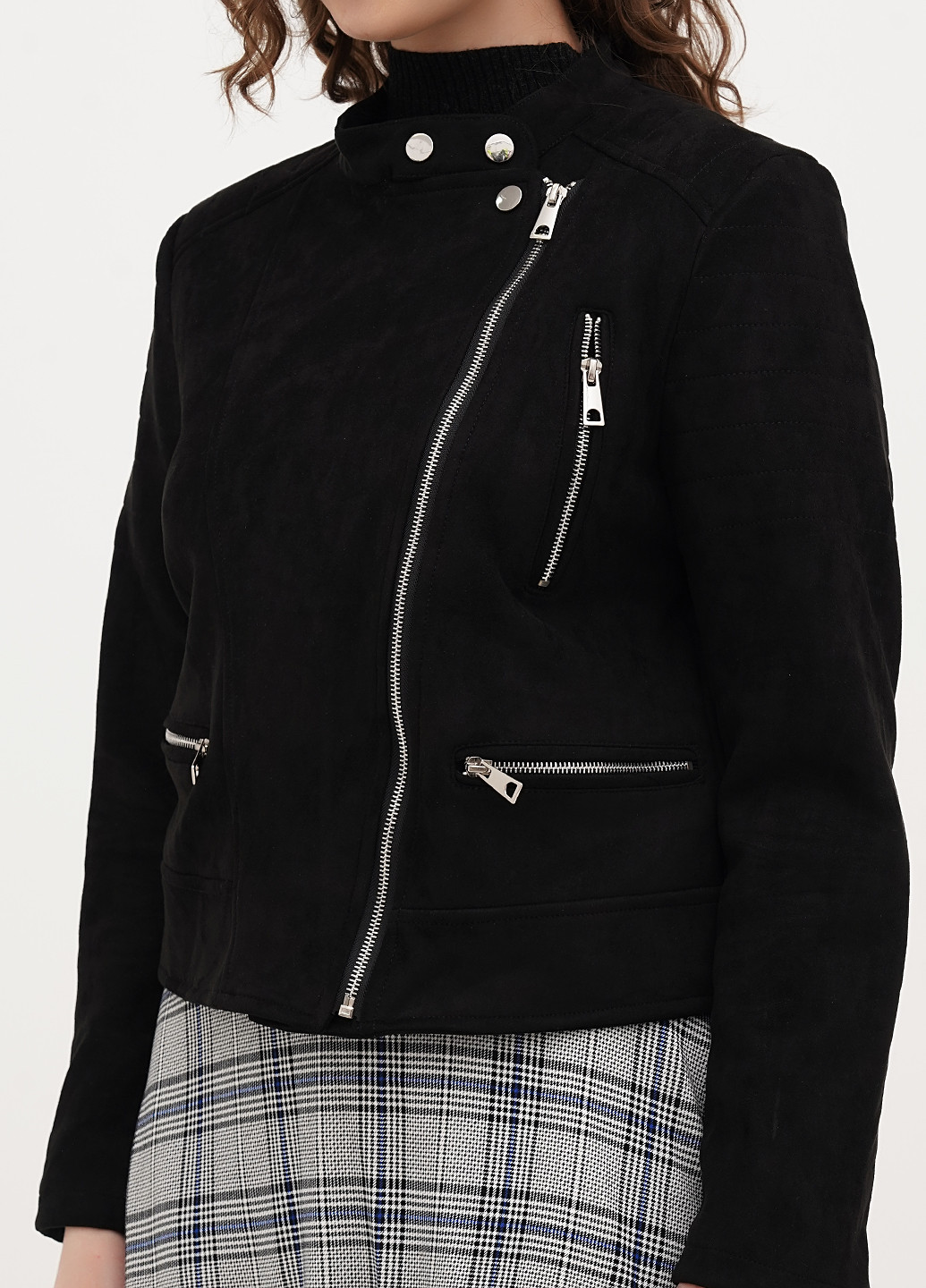 Черная демисезонная куртка косуха Warehouse