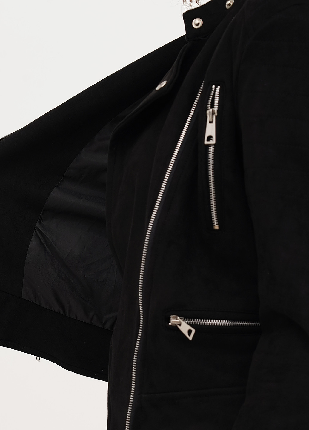 Черная демисезонная куртка косуха Warehouse