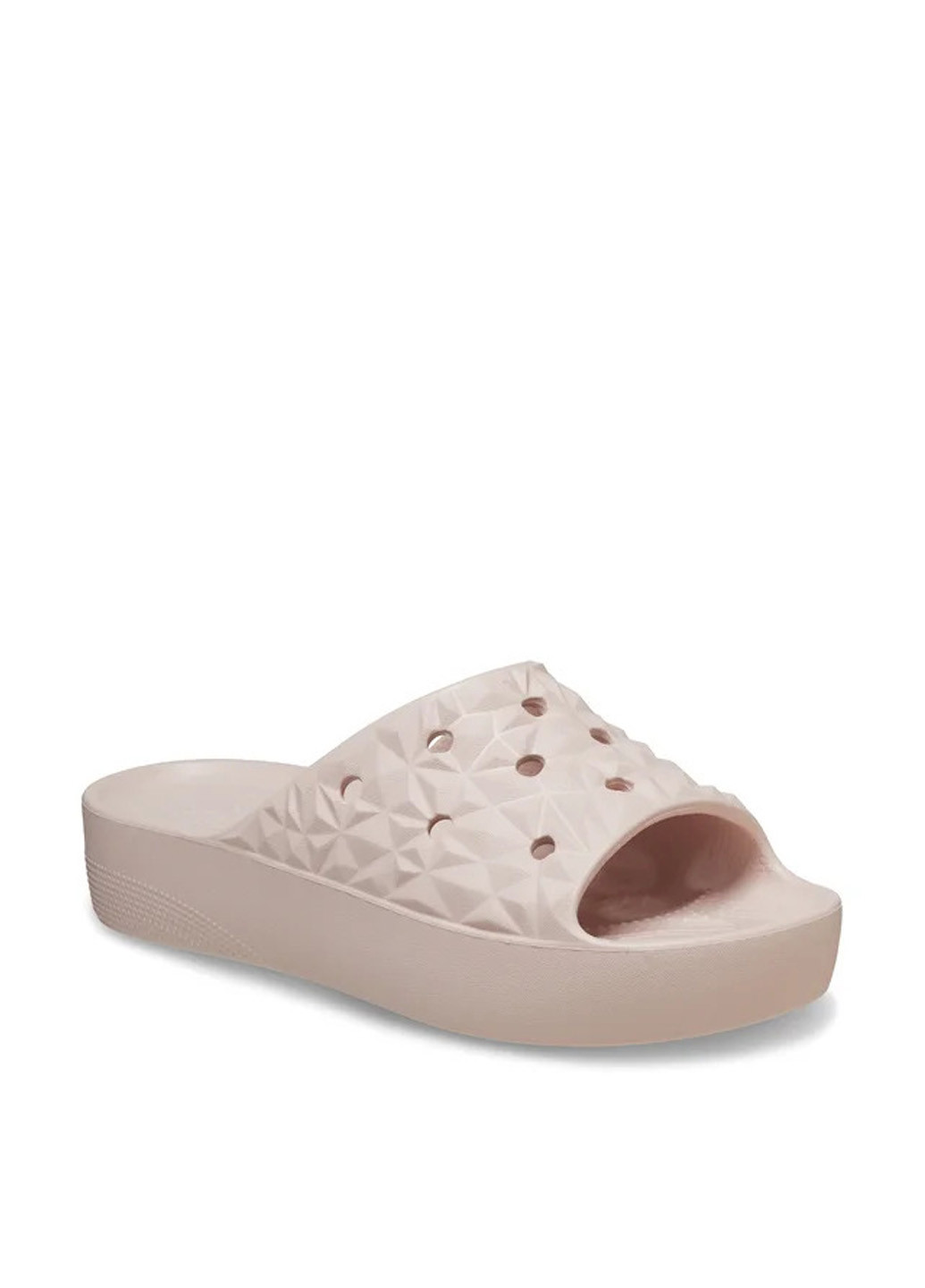 Бежевые шлепанцы Crocs с перфорацией