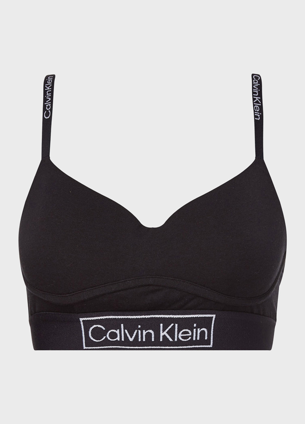 Чёрный топ бюстгальтер Calvin Klein без косточек хлопок