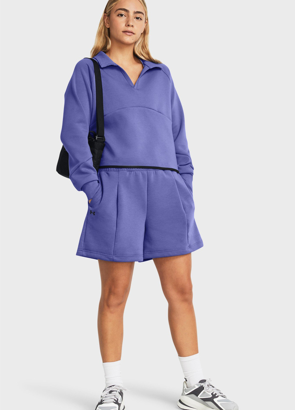 Синяя женская футболка-поло Under Armour однотонная