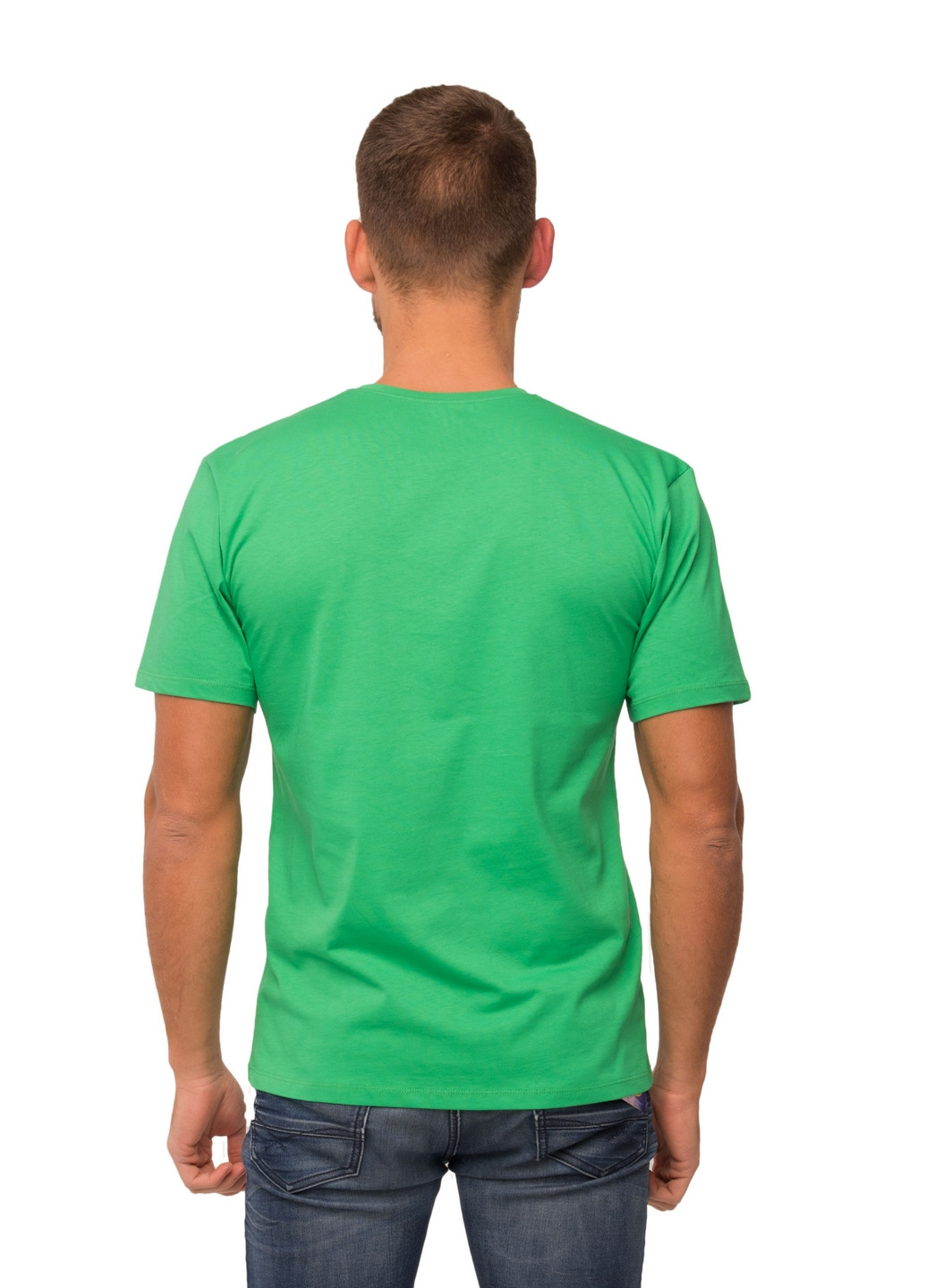 Зеленая футболка мужская Наталюкс 12-1343