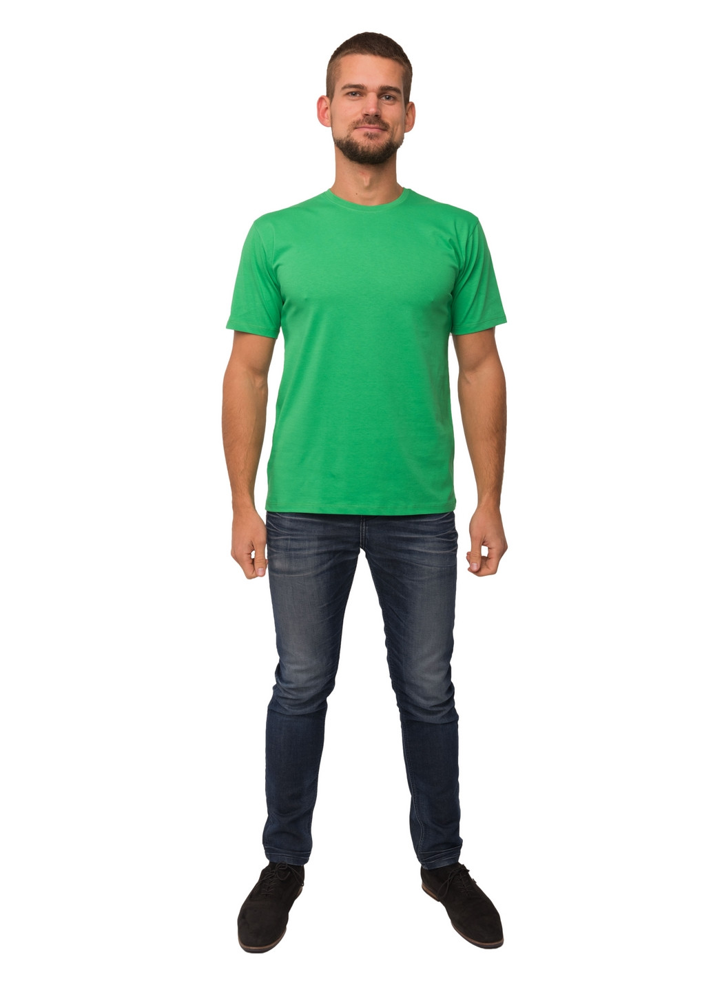 Зеленая футболка мужская Наталюкс 12-1343