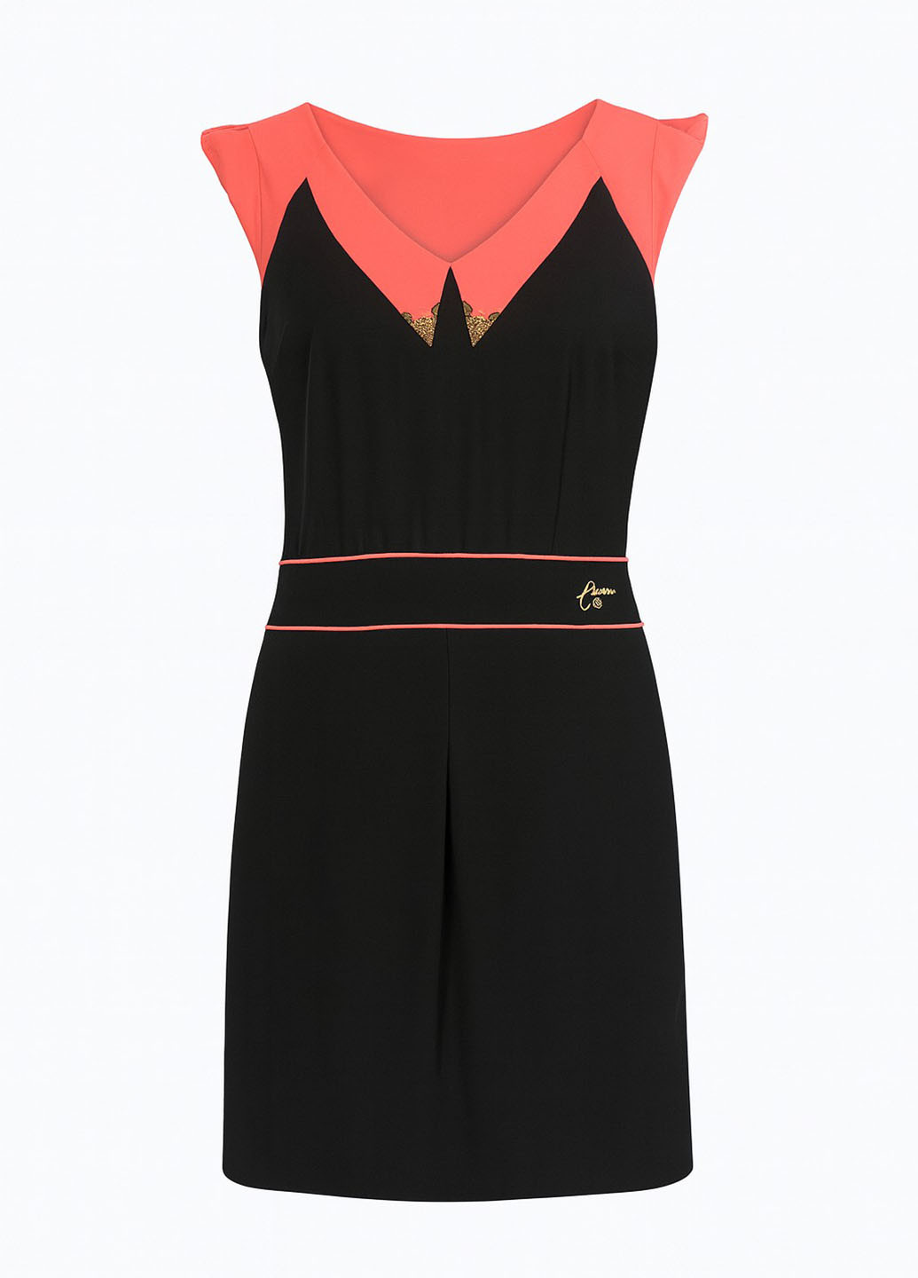 Чорна кежуал сукня футляр Sassofono колор блок