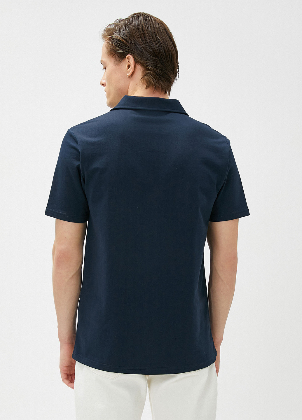 Темно-синяя футболка-поло для мужчин KOTON однотонная
