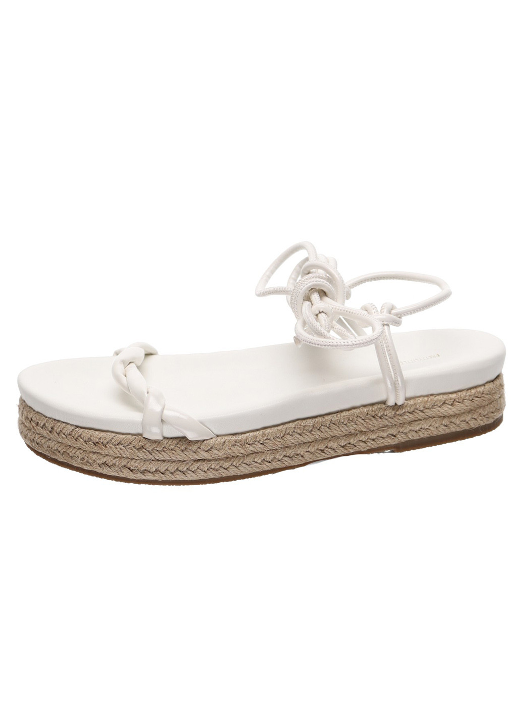 Белые босоножки PrettyLittleThing на завязках плетение